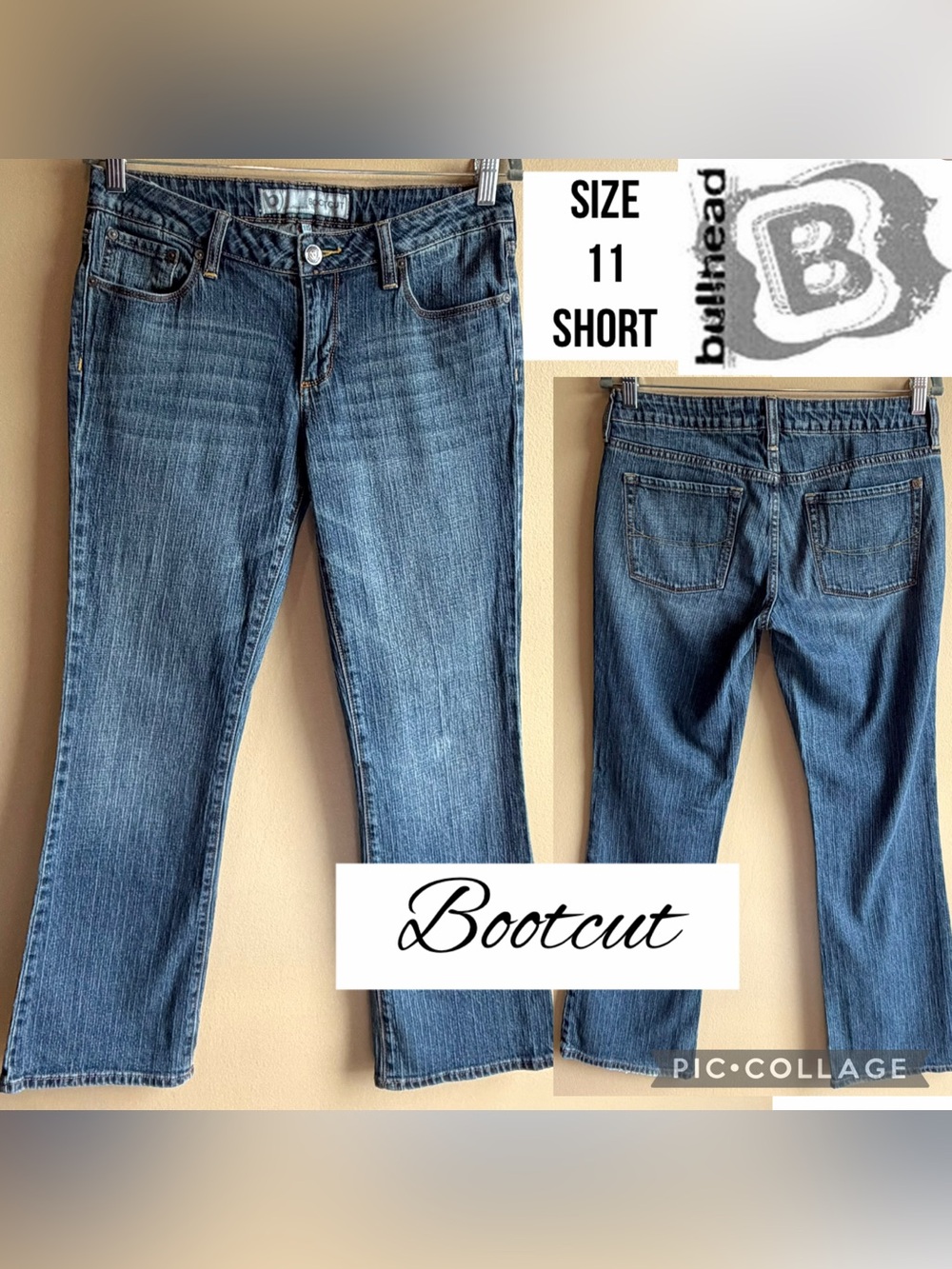 Bullhead Womens Jeans Bootcut Low Rise 2009 Stretch 30” Inseam Size 11 SHORT